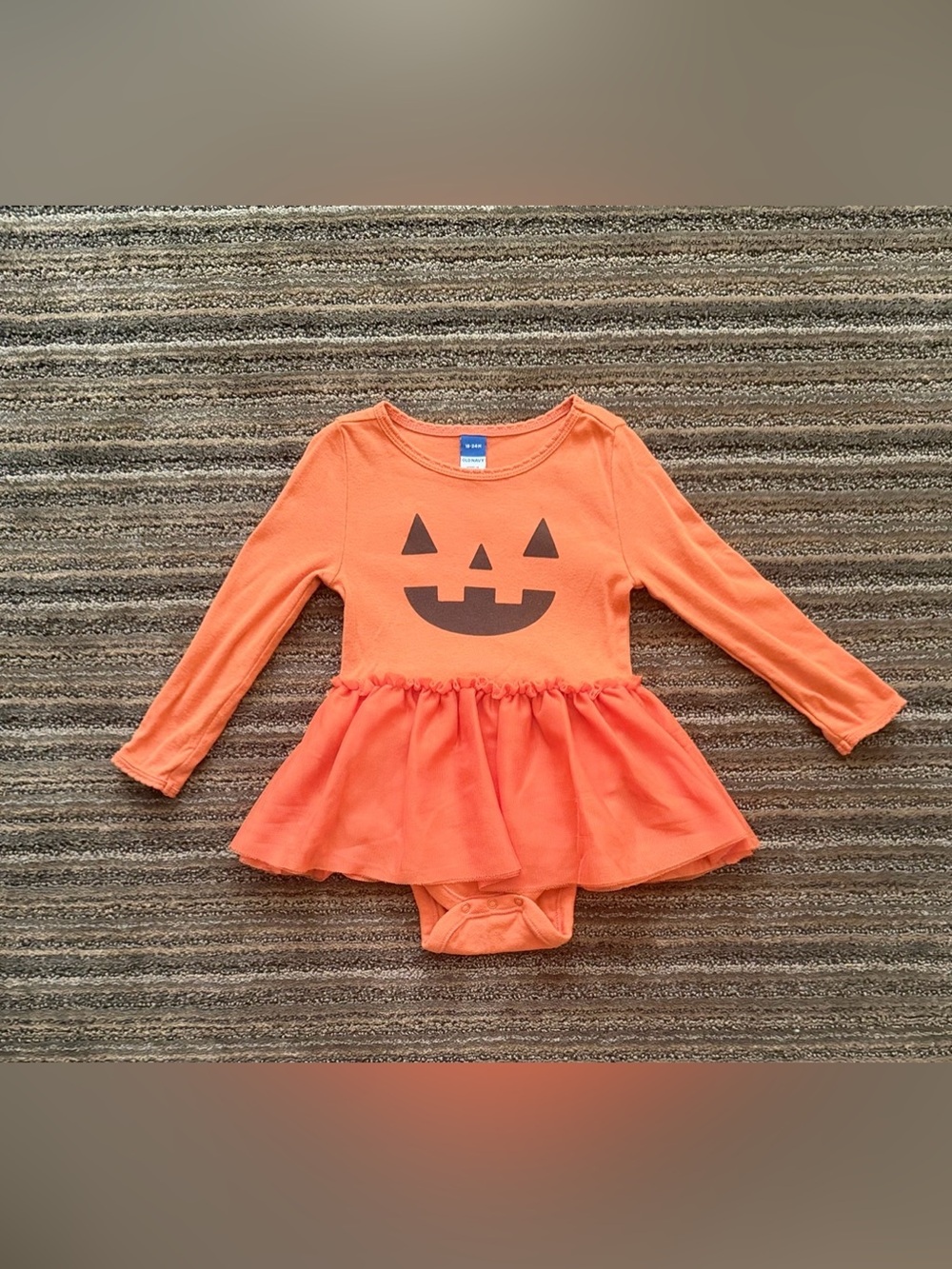 Old Navy Orange Pumpkin Tutu Bodysuit Dress- Halloween Kids Costume